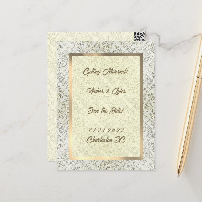 Elegant Scribble Pattern Postkarte (Vorderseite/Rückseite Beispiel)