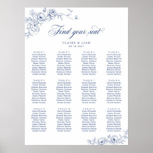Elegant Scrip 12 Table Rose Hochzeitstabelle Poster