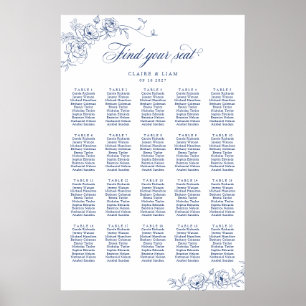 Elegant Scrip 20 Table Rose Hochzeitstabelle Poster