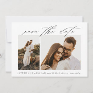 Elegant Script 2 Foto-Hochzeit Save The Date