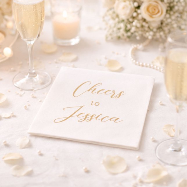 Elegant Script 30th Birthday Party Photo Welcome Serviette (Von Creator hochgeladen)