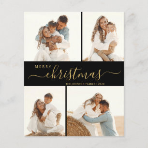 Elegant Script 4 Foto-Collage Weihnachtsflyer Flyer