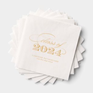 Elegant Script Abschlussklasse 2024 Servietten Mit Folie