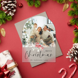 Elegant Script | Arch Family Photo Christmas Card Acryleinladungen
