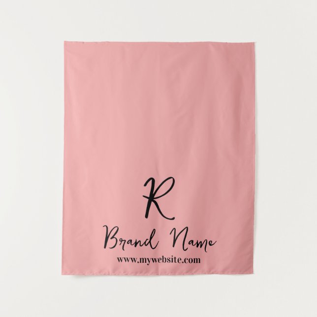 Elegant Script Business Logo Branding Display Wandteppich (Vorderseite)