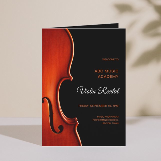 Elegant Script Classy Music Senior Recital Program Einladung (Elegant Script Classy Music Senior Recital Program)
