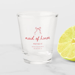 Elegant Script Coquette Benutzerdefinierte Trauzeu Schnapsglas