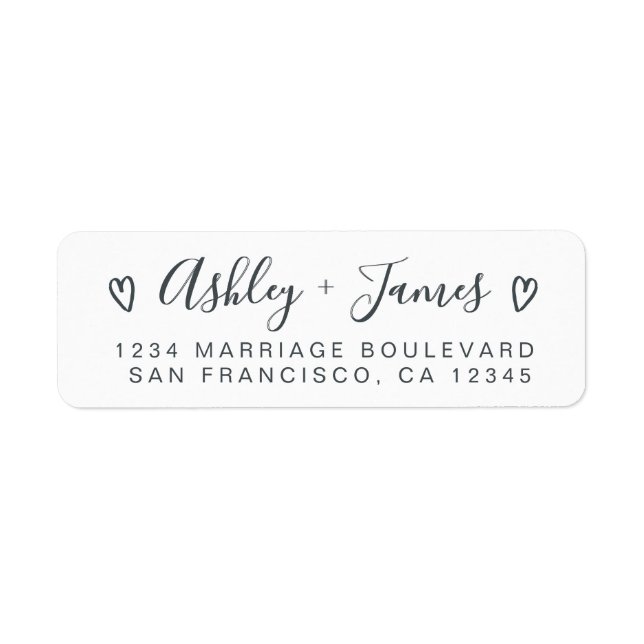 Elegant Script Couple Return Address Label (Vorne)