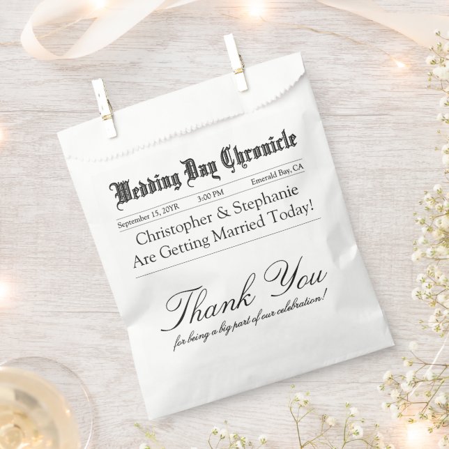 Elegant Script Custom Minimalist Wedding Thank You Geschenktütchen (Ausgeschnitten)