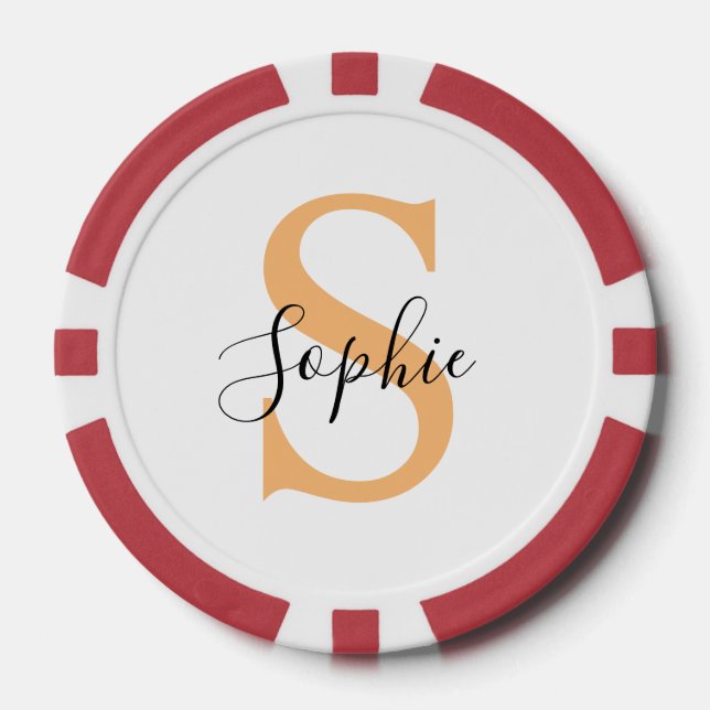 Elegant Script Custom Name Personalized Gift Pokerchips (Vorderseite)