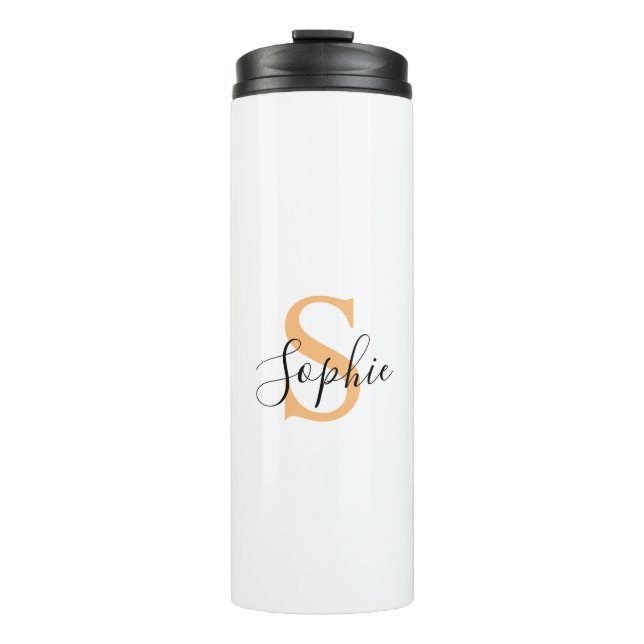 Elegant Script Custom Name Personalized Gift Thermosbecher (Vorderseite)