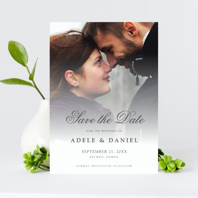 Elegant Script Custom Photo Save the Date Wedding (Von Creator hochgeladen)