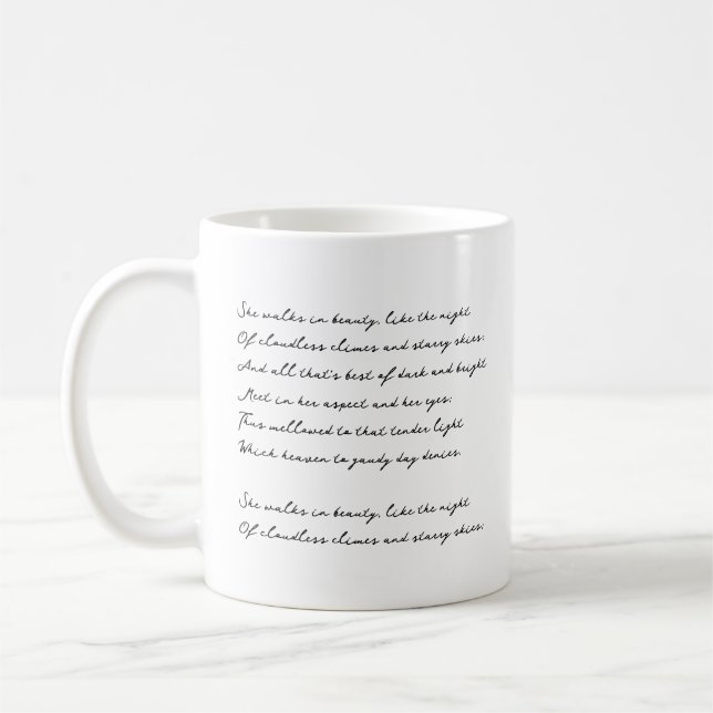 Elegant Script Custom Quote, Poem,  Song Lyrics Kaffeetasse (Links)