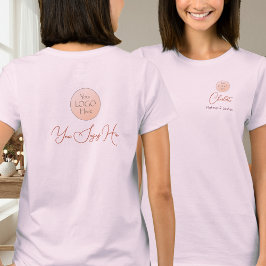 Elegant Script Employee Name Business Logo Makeup T-Shirt