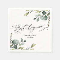 Elegant Script Eucalyptus Greenery Wedding Paper