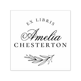 Elegant Script Ex Libris | Benutzerdefiniertes mod Permastempel
