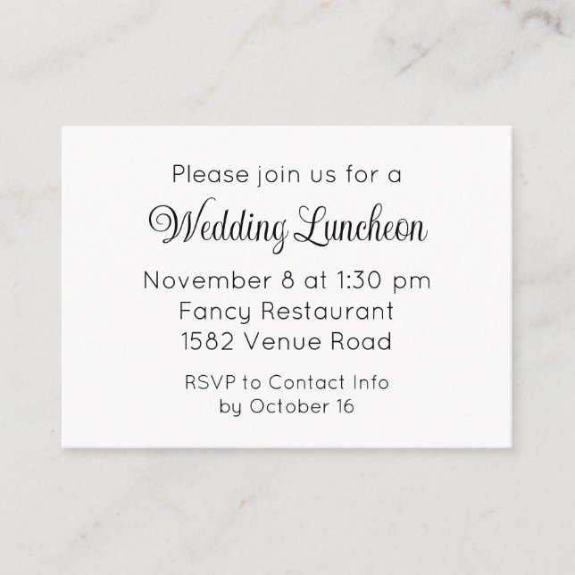 Elegant Script Extra Wedding Event Invitation Begleitkarte (Vorderseite)