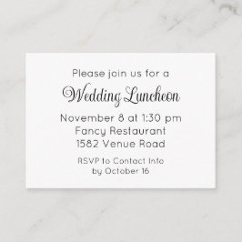 Elegant Script Extra Wedding Event Invitation Begleitkarte