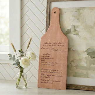 Elegant Script Familienrezept Korallenrosa Schneidebrett