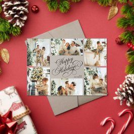 Elegant Script Family Photo Collage Christmas Card Acryleinladungen
