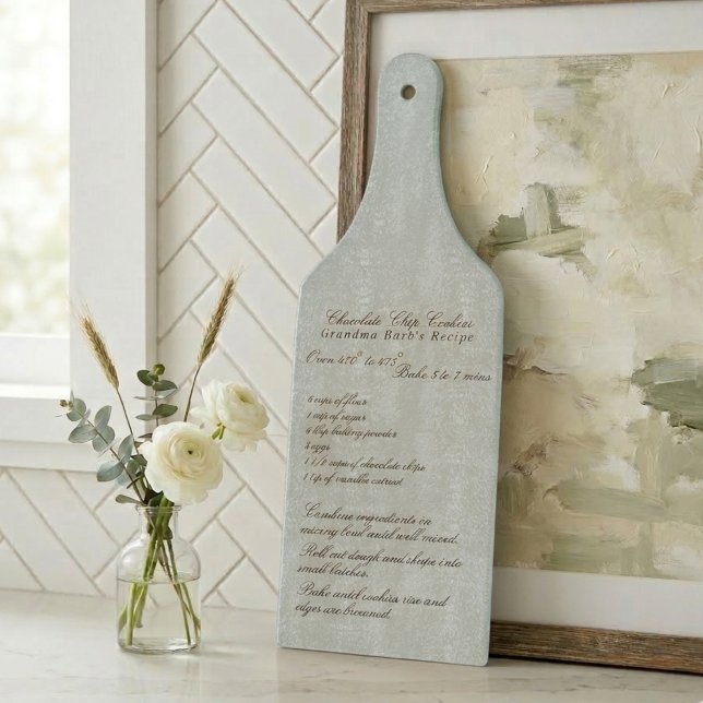 Elegant Script Family Recipe Blue Schneidebrett (Elegant Script Family Recipe Blue Cutting Board)