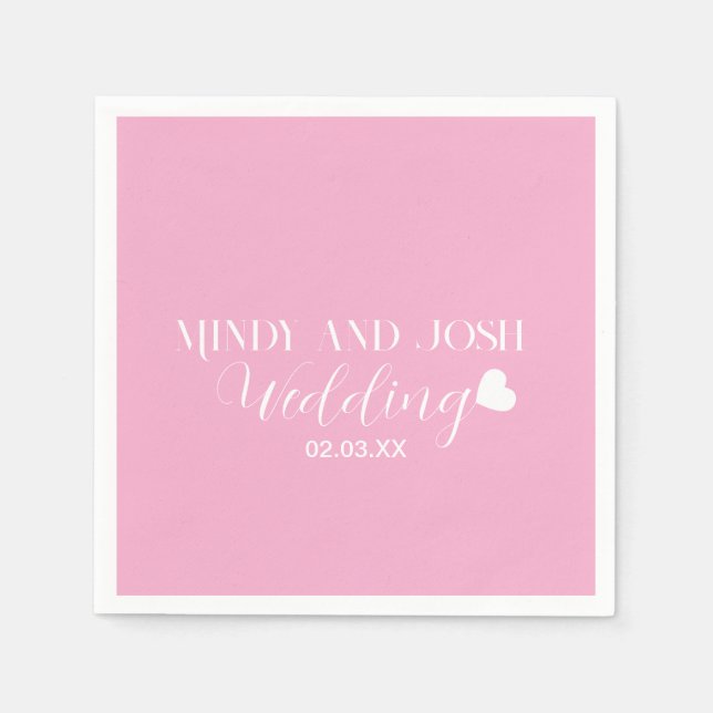 Elegant Script floating heart Serviette (Vorderseite)