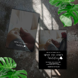 Elegant Script Heart Two Photo  Einladung