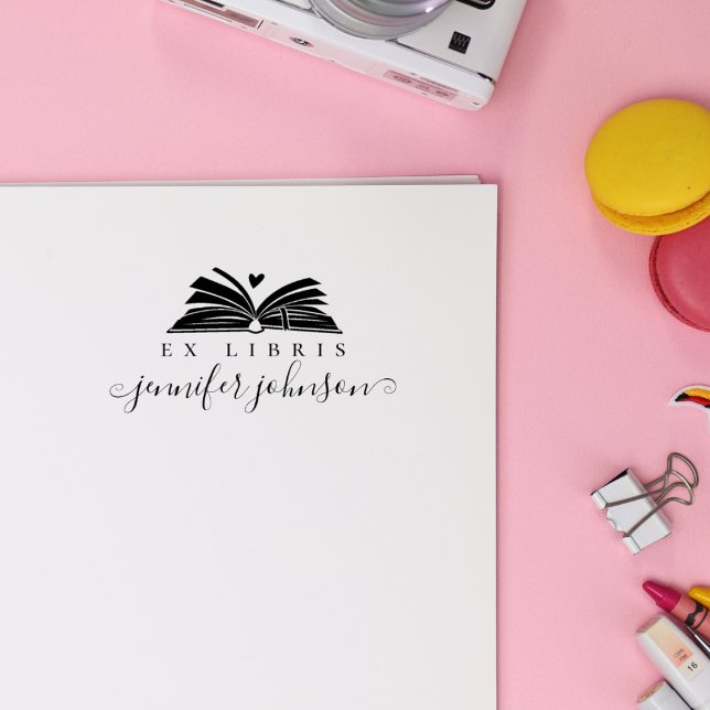 Elegant Script Library Book Ex Libris Gummistempel (Von Creator hochgeladen)