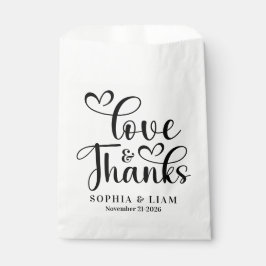 Elegant Script Love and Thanks Wedding Geschenktütchen