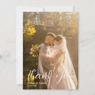 Elegant Script Modern Flat Thank You Card Dankeskarte