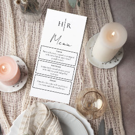 Elegant Script & Modern Serif Reception Menu Menükarte