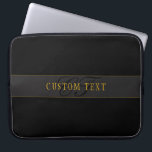 Elegant Script Monogram Black & Gold Laptopschutzhülle<br><div class="desc">Elegant looking monogram design, customize as you like!</div>