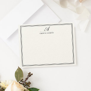 Elegant Script Monogram Stationery Cards Mitteilungskarte