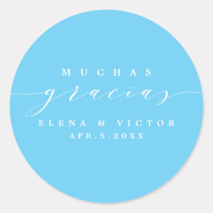 ELEGANT SCRIPT MUCHAS GRACIAS   DANK IHNEN STICKER