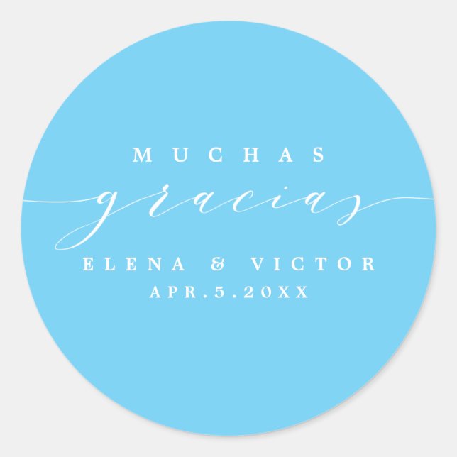 ELEGANT SCRIPT MUCHAS GRACIAS | DANK IHNEN STICKER (Vorderseite)
