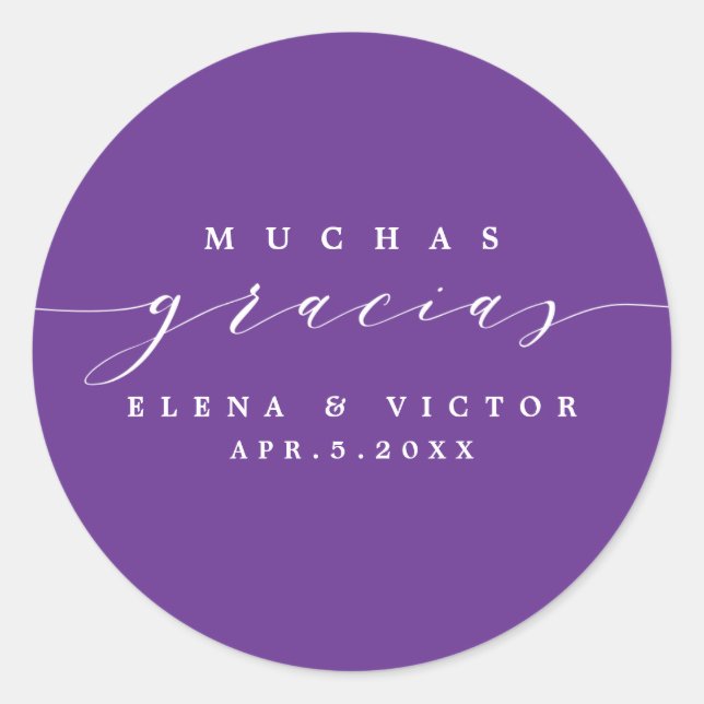 ELEGANT SCRIPT MUCHAS GRACIAS | DANK IHNEN STICKER (Vorderseite)