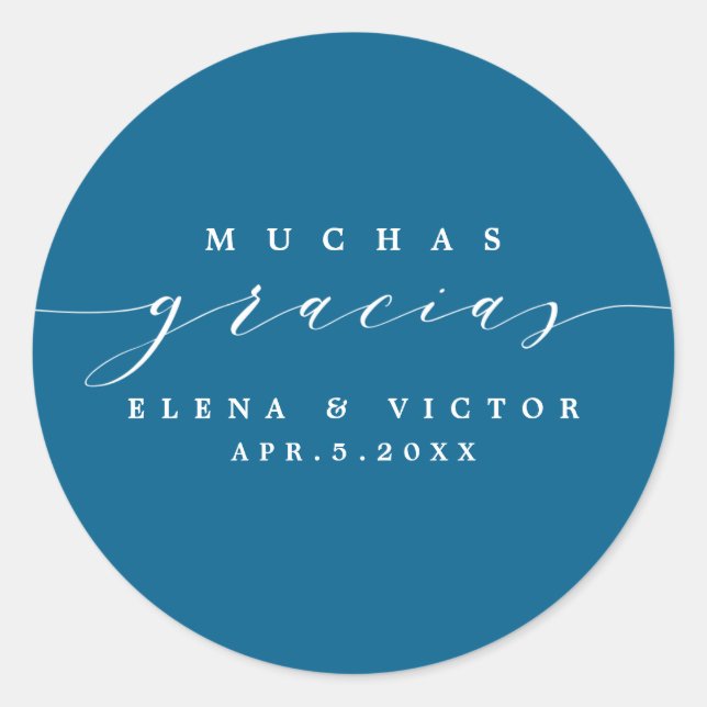 ELEGANT SCRIPT MUCHAS GRACIAS | DANK IHNEN STICKER (Vorderseite)