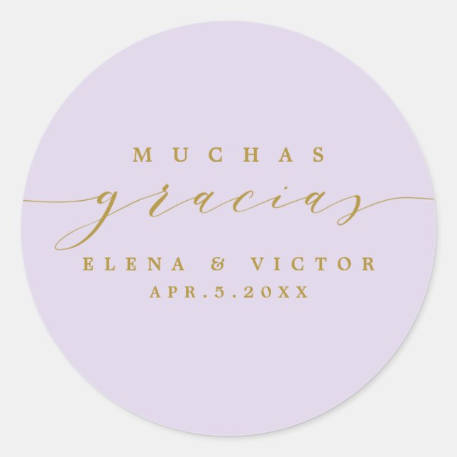 ELEGANT SCRIPT MUCHAS GRACIAS | DANK IHNEN STICKER (Vorderseite)