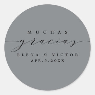 ELEGANT SCRIPT MUCHAS GRACIAS   DANK IHNEN STICKER