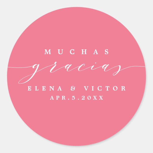 ELEGANT SCRIPT MUCHAS GRACIAS | DANK IHNEN STICKER (Vorderseite)