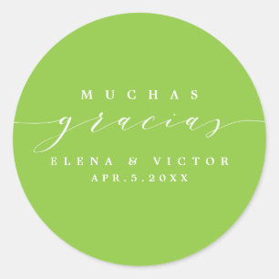 ELEGANT SCRIPT MUCHAS GRACIAS   DANK IHNEN STICKER