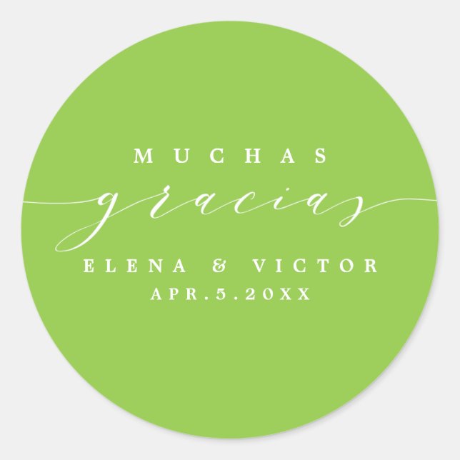 ELEGANT SCRIPT MUCHAS GRACIAS | DANK IHNEN STICKER (Vorderseite)