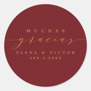 ELEGANT SCRIPT MUCHAS GRACIAS   DANK IHNEN STICKER