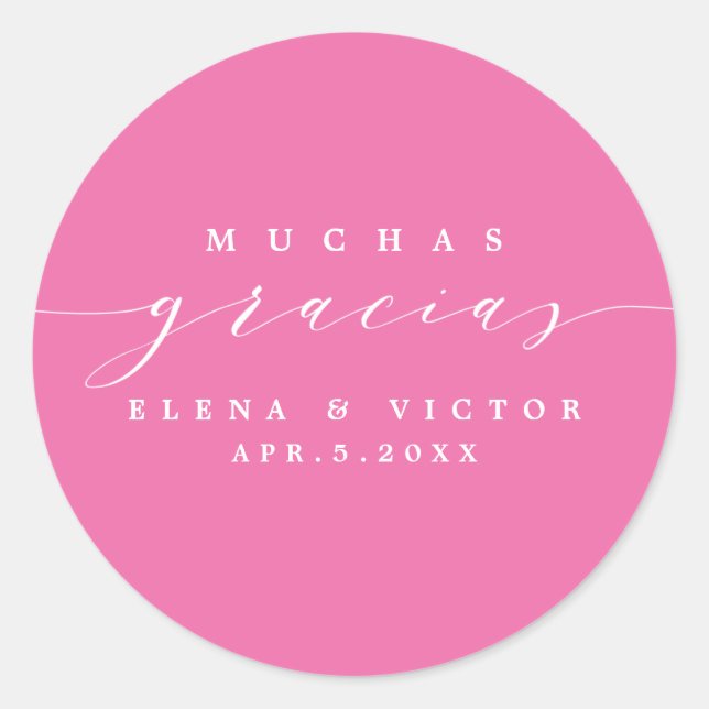 ELEGANT SCRIPT MUCHAS GRACIAS | DANK IHNEN STICKER (Vorderseite)