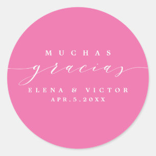 ELEGANT SCRIPT MUCHAS GRACIAS   DANK IHNEN STICKER