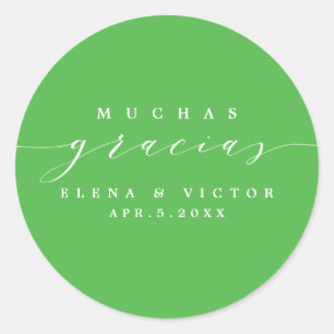 ELEGANT SCRIPT MUCHAS GRACIAS   DANK IHNEN STICKER