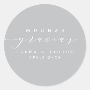 ELEGANT SCRIPT MUCHAS GRACIAS   DANK IHNEN STICKER