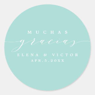 ELEGANT SCRIPT MUCHAS GRACIAS   DANK IHNEN STICKER