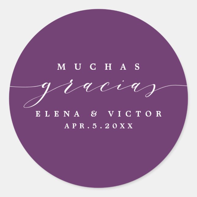ELEGANT SCRIPT MUCHAS GRACIAS | DANK IHNEN STICKER (Vorderseite)
