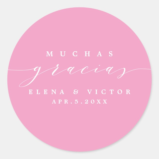 ELEGANT SCRIPT MUCHAS GRACIAS | DANK IHNEN STICKER (Vorderseite)
